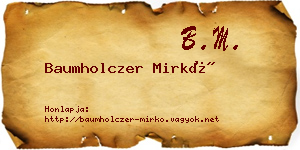 Baumholczer Mirkó névjegykártya
